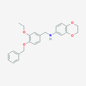 molecular formula C24H25NO4 B283402 N-[4-(benzyloxy)-3-ethoxybenzyl]-N-(2,3-dihydro-1,4-benzodioxin-6-yl)amine 