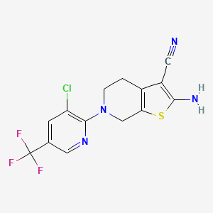 2-Amino-6-[3-chloro-5-(trifluoromethyl)-2-pyridinyl]-4,5,6,7-tetrahydrothieno[2,3-c]pyridine-3-carbonitrile