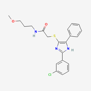 2-((2-(3-chlorophenyl)-5-phenyl-1H-imidazol-4-yl)thio)-N-(3-methoxypropyl)acetamide