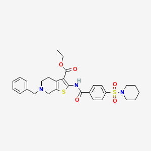 Ethyl 6-benzyl-2-(4-(piperidin-1-ylsulfonyl)benzamido)-4,5,6,7-tetrahydrothieno[2,3-c]pyridine-3-carboxylate