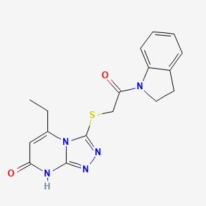 5-ethyl-3-((2-(indolin-1-yl)-2-oxoethyl)thio)-[1,2,4]triazolo[4,3-a]pyrimidin-7(8H)-one