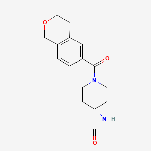 molecular formula C17H20N2O3 B2834030 7-(3,4-Dihydro-1H-isochromene-6-carbonyl)-1,7-diazaspiro[3.5]nonan-2-one CAS No. 2305495-32-1