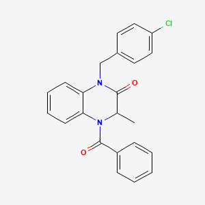 molecular formula C23H19ClN2O2 B2834031 4-benzoyl-1-(4-chlorobenzyl)-3-methyl-3,4-dihydro-2(1H)-quinoxalinone CAS No. 317822-13-2