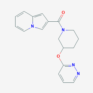 molecular formula C18H18N4O2 B2834032 Indolizin-2-yl(3-(pyridazin-3-yloxy)piperidin-1-yl)methanone CAS No. 2034225-31-3