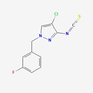molecular formula C11H7ClFN3S B2834035 4-Chloro-1-(3-fluoro-benzyl)-3-isothiocyanato-1H-pyrazole CAS No. 1004194-67-5