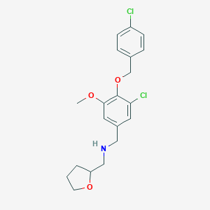 molecular formula C20H23Cl2NO3 B283404 N-{3-chloro-4-[(4-chlorobenzyl)oxy]-5-methoxybenzyl}-N-(tetrahydro-2-furanylmethyl)amine 