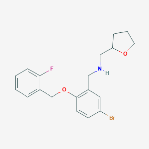 molecular formula C19H21BrFNO2 B283405 N-{5-bromo-2-[(2-fluorobenzyl)oxy]benzyl}-N-(tetrahydro-2-furanylmethyl)amine 