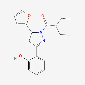 molecular formula C19H22N2O3 B2834050 2-ethyl-1-(5-(furan-2-yl)-3-(2-hydroxyphenyl)-4,5-dihydro-1H-pyrazol-1-yl)butan-1-one CAS No. 1007722-97-5