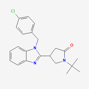 molecular formula C22H24ClN3O B2834056 1-叔丁基-4-[1-(4-氯苄基)-1H-苯并咪唑-2-基]-吡咯烷-2-酮 CAS No. 876888-91-4