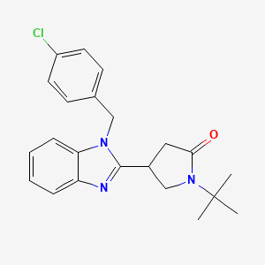 molecular formula C22H24ClN3O B2834056 1-tert-butyl-4-{1-[(4-chlorophenyl)methyl]-1H-1,3-benzodiazol-2-yl}pyrrolidin-2-one CAS No. 876888-91-4