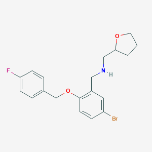 molecular formula C19H21BrFNO2 B283406 N-{5-bromo-2-[(4-fluorobenzyl)oxy]benzyl}-N-(tetrahydro-2-furanylmethyl)amine 