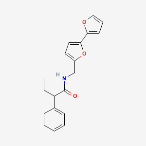 molecular formula C19H19NO3 B2834060 N-([2,2'-bifuran]-5-ylmethyl)-2-phenylbutanamide CAS No. 2034250-72-9