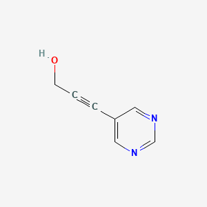 molecular formula C7H6N2O B2834061 3-(Pyrimidin-5-yl)prop-2-yn-1-ol CAS No. 174456-28-1
