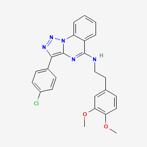 molecular formula C25H22ClN5O2 B2834064 3-(4-chlorophenyl)-N-[2-(3,4-dimethoxyphenyl)ethyl]triazolo[1,5-a]quinazolin-5-amine CAS No. 866345-56-4