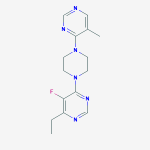 molecular formula C15H19FN6 B2834065 4-Ethyl-5-fluoro-6-[4-(5-methylpyrimidin-4-yl)piperazin-1-yl]pyrimidine CAS No. 2380141-56-8