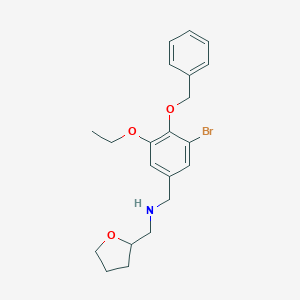 molecular formula C21H26BrNO3 B283407 N-[4-(benzyloxy)-3-bromo-5-ethoxybenzyl]-N-(tetrahydro-2-furanylmethyl)amine 