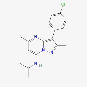 molecular formula C17H19ClN4 B2834072 3-(4-chlorophenyl)-N-isopropyl-2,5-dimethylpyrazolo[1,5-a]pyrimidin-7-amine CAS No. 862192-76-5