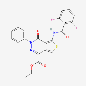 molecular formula C22H15F2N3O4S B2834075 Ethyl 5-(2,6-difluorobenzamido)-4-oxo-3-phenyl-3,4-dihydrothieno[3,4-d]pyridazine-1-carboxylate CAS No. 851947-24-5
