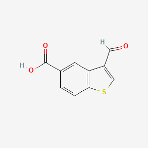 molecular formula C10H6O3S B2834078 3-Formyl-1-benzothiophene-5-carboxylic acid CAS No. 1388030-73-6