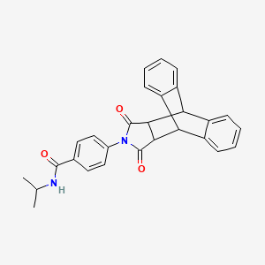 molecular formula C28H24N2O3 B2834083 4-[16,18-dioxo-17-azapentacyclo[6.6.5.0~2,7~.0~9,14~.0~15,19~]nonadeca-2,4,6,9(14),10,12-hexaen-17-yl]-N-isopropylbenzenecarboxamide CAS No. 861209-02-1