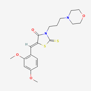 molecular formula C19H24N2O4S2 B2834109 (Z)-5-(2,4-dimethoxybenzylidene)-3-(3-morpholinopropyl)-2-thioxothiazolidin-4-one CAS No. 848990-78-3