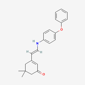 molecular formula C22H23NO2 B2834115 5,5-二甲基-3-[2-(4-苯氧基苯胺基)乙烯基]-2-环己烯-1-酮 CAS No. 337928-39-9