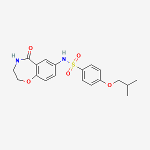 4-isobutoxy-N-(5-oxo-2,3,4,5-tetrahydrobenzo[f][1,4]oxazepin-7-yl)benzenesulfonamide