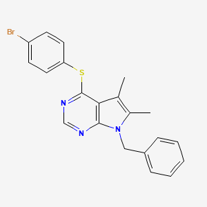 7-benzyl-4-[(4-bromophenyl)sulfanyl]-5,6-dimethyl-7H-pyrrolo[2,3-d]pyrimidine