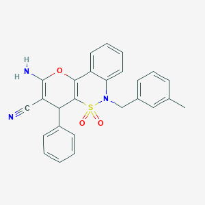 2-Amino-6-(3-methylbenzyl)-4-phenyl-4,6-dihydropyrano[3,2-c][2,1]benzothiazine-3-carbonitrile 5,5-dioxide