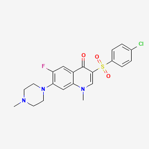 molecular formula C21H21ClFN3O3S B2834127 3-((4-chlorophenyl)sulfonyl)-6-fluoro-1-methyl-7-(4-methylpiperazin-1-yl)quinolin-4(1H)-one CAS No. 892775-13-2