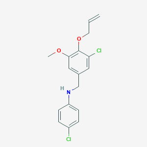 molecular formula C17H17Cl2NO2 B283413 N-[4-(allyloxy)-3-chloro-5-methoxybenzyl]-N-(4-chlorophenyl)amine 