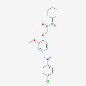 molecular formula C22H27ClN2O3 B283414 2-{4-[(4-chloroanilino)methyl]-2-methoxyphenoxy}-N-cyclohexylacetamide 