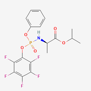 molecular formula C18H17F5NO5P B2834147 (2R)-isopropyl 2-(((perfluorophenoxy)(phenoxy)phosphoryl)amino)propanoate CAS No. 1496551-91-7; 1627824-09-2