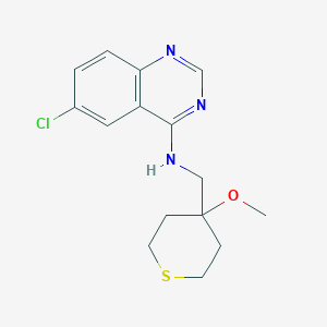 6-Chloro-N-[(4-methoxythian-4-yl)methyl]quinazolin-4-amine