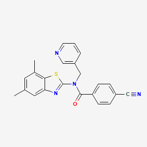4-cyano-N-(5,7-dimethylbenzo[d]thiazol-2-yl)-N-(pyridin-3-ylmethyl)benzamide