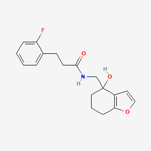3-(2-fluorophenyl)-N-((4-hydroxy-4,5,6,7-tetrahydrobenzofuran-4-yl)methyl)propanamide