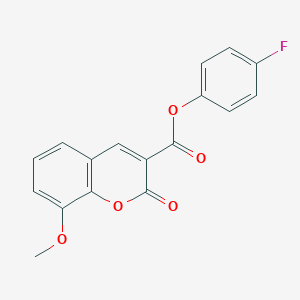 molecular formula C17H11FO5 B2834163 4-fluorophenyl 8-methoxy-2-oxo-2H-chromene-3-carboxylate CAS No. 825599-81-3