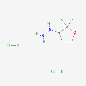 molecular formula C6H16Cl2N2O B2834164 (2,2-Dimethyloxolan-3-yl)hydrazine dihydrochloride CAS No. 1909348-04-4