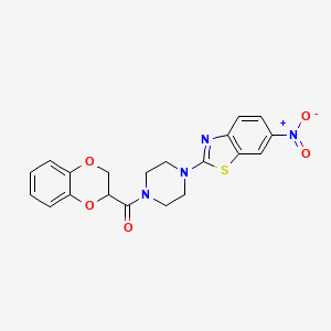 (2,3-Dihydrobenzo[b][1,4]dioxin-2-yl)(4-(6-nitrobenzo[d]thiazol-2-yl)piperazin-1-yl)methanone