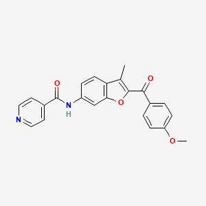 molecular formula C23H18N2O4 B2834172 N-[2-(4-methoxybenzoyl)-3-methyl-1-benzofuran-6-yl]pyridine-4-carboxamide CAS No. 929413-11-6