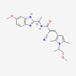 2-cyano-N-[1-(5-methoxy-1H-1,3-benzodiazol-2-yl)ethyl]-3-[1-(1-methoxypropan-2-yl)-2,5-dimethyl-1H-pyrrol-3-yl]prop-2-enamide