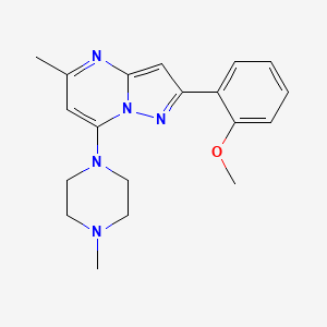 molecular formula C19H23N5O B2834177 2-(2-Methoxyphenyl)-5-methyl-7-(4-methylpiperazin-1-yl)pyrazolo[1,5-a]pyrimidine CAS No. 933020-96-3