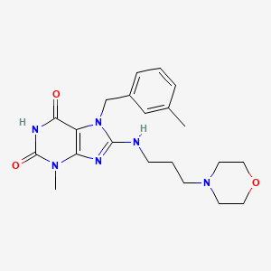 3-methyl-7-(3-methylbenzyl)-8-((3-morpholinopropyl)amino)-1H-purine-2,6(3H,7H)-dione