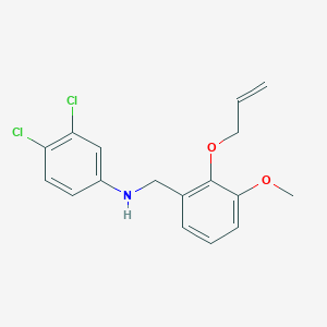 molecular formula C17H17Cl2NO2 B283418 N-[2-(allyloxy)-3-methoxybenzyl]-N-(3,4-dichlorophenyl)amine 