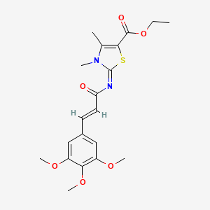 (E)-ethyl 3,4-dimethyl-2-(((E)-3-(3,4,5-trimethoxyphenyl)acryloyl)imino)-2,3-dihydrothiazole-5-carboxylate