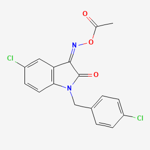 molecular formula C17H12Cl2N2O3 B2834185 [(Z)-[5-chloro-1-[(4-chlorophenyl)methyl]-2-oxoindol-3-ylidene]amino] acetate CAS No. 320420-90-4