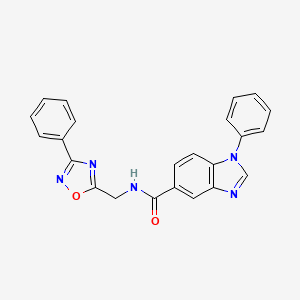 1-phenyl-N-((3-phenyl-1,2,4-oxadiazol-5-yl)methyl)-1H-benzo[d]imidazole-5-carboxamide