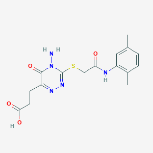 3-[4-Amino-3-({2-[(2,5-dimethylphenyl)amino]-2-oxoethyl}sulfanyl)-5-oxo-4,5-dihydro-1,2,4-triazin-6-yl]propanoic acid