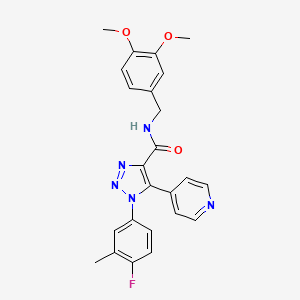 molecular formula C24H22FN5O3 B2834213 N-(3,4-dimethoxybenzyl)-1-(4-fluoro-3-methylphenyl)-5-(pyridin-4-yl)-1H-1,2,3-triazole-4-carboxamide CAS No. 1251566-19-4
