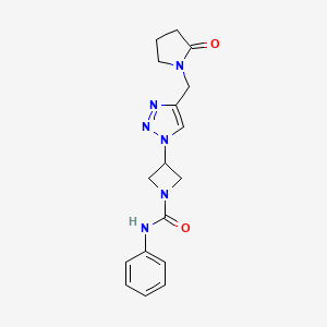 3-(4-((2-oxopyrrolidin-1-yl)methyl)-1H-1,2,3-triazol-1-yl)-N-phenylazetidine-1-carboxamide